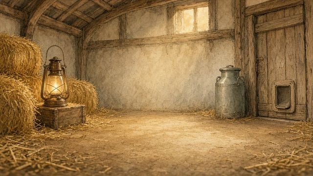 Watercolour barn